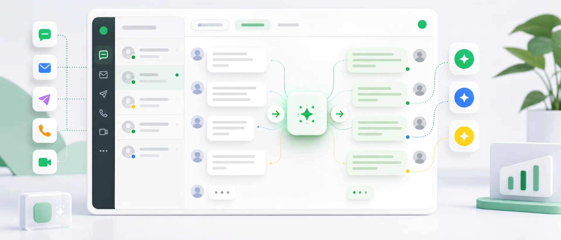 Customer support inbox with automatic translation across several messaging channels