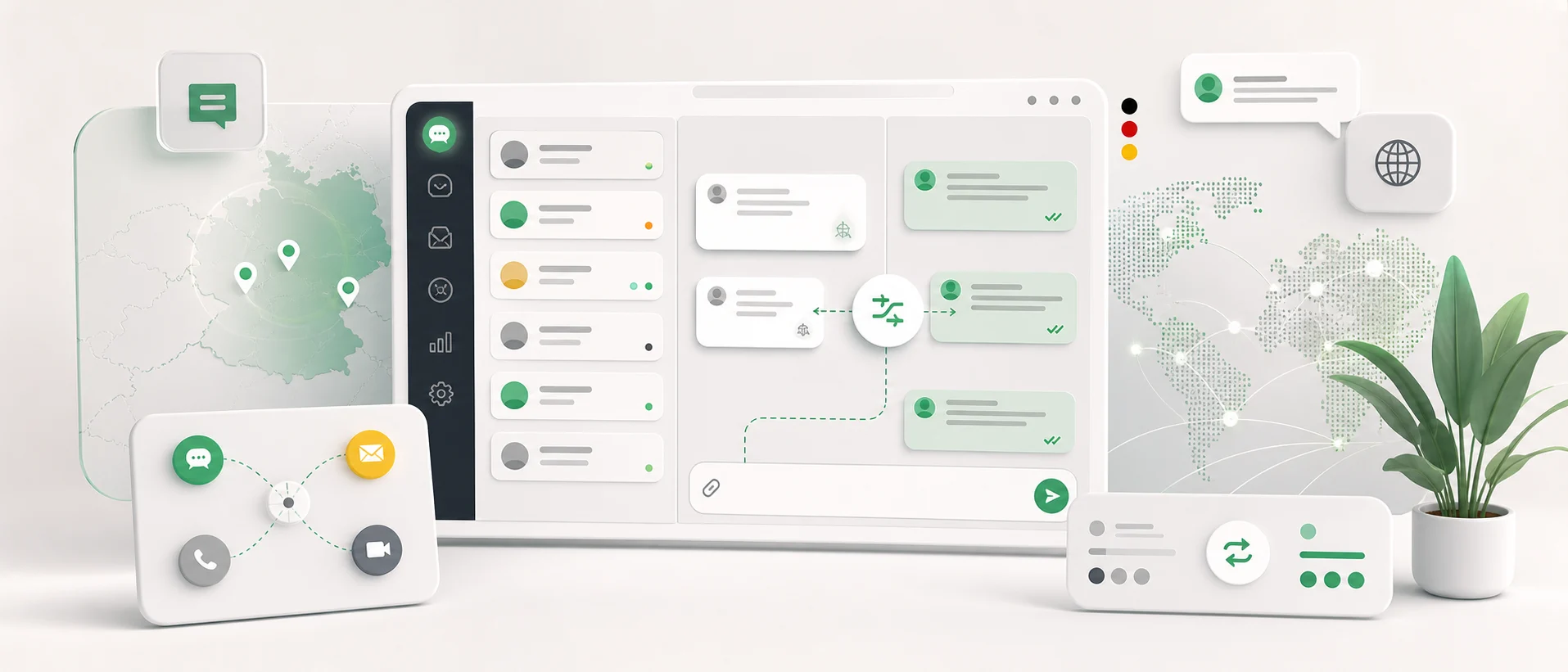 Omnichannel inbox for supporting DACH market customers with automatic message translation